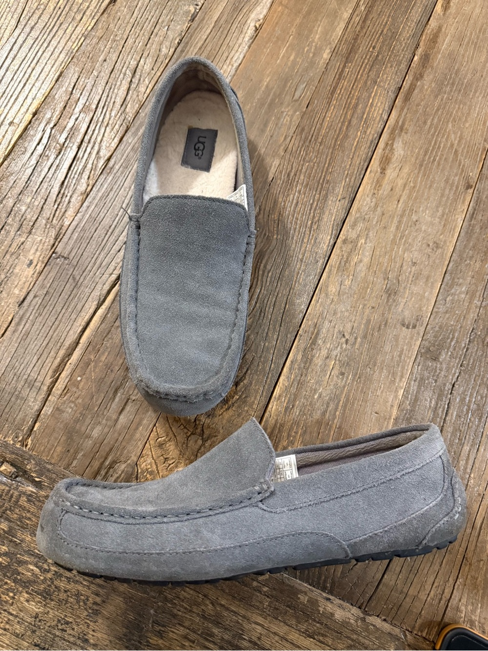 UGG Men's Gray Suede Slip-On Loafers